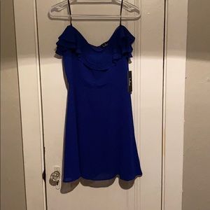 Lulus Navy Blue Off the Shoulder Mini Dress